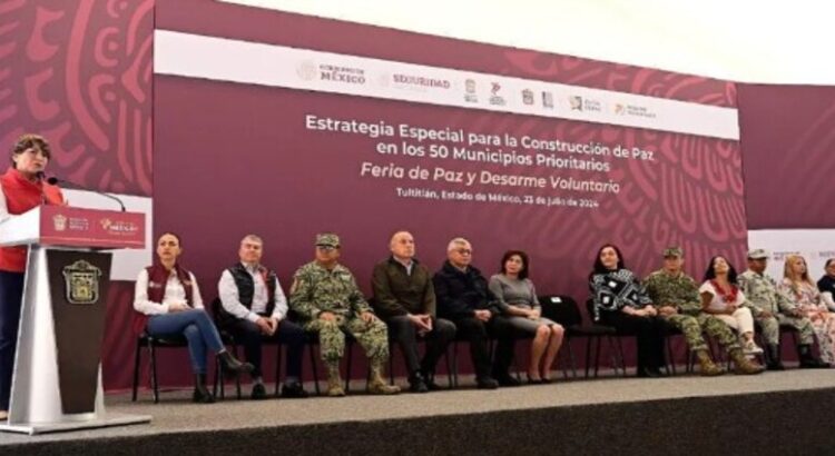 Delfina Gómez pone inicia programa de desarme en municipios del Edomex