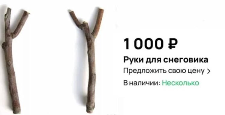 Tiburones rusos: venden ramas como brazos de muñecos de nieve Tiburones rusos: venden ramas como brazos de muñecos de nieve