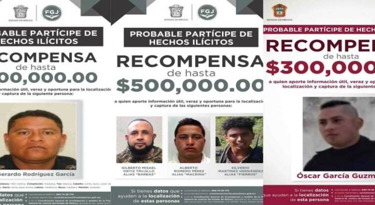 Gobierno de Edomex ofrece hasta $13 MDP por lideres de bandos criminales