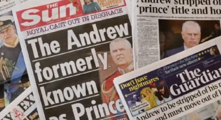 Celebra el Reino Unido la decisión de despojar a Andrés de su título Celebra el Reino Unido la decisión de despojar a Andrés de su título